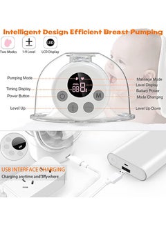 BLOOMING TIME Portable Hands-Free Electric Breast Pump With LCD Display, White  - Image 2
