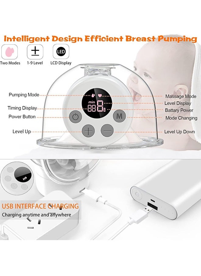 BLOOMING TIME Portable Hands-Free Electric Breast Pump With LCD Display, White  - Image 2