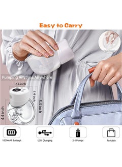 BLOOMING TIME Portable Hands-Free Electric Breast Pump With LCD Display, White  - Image 5