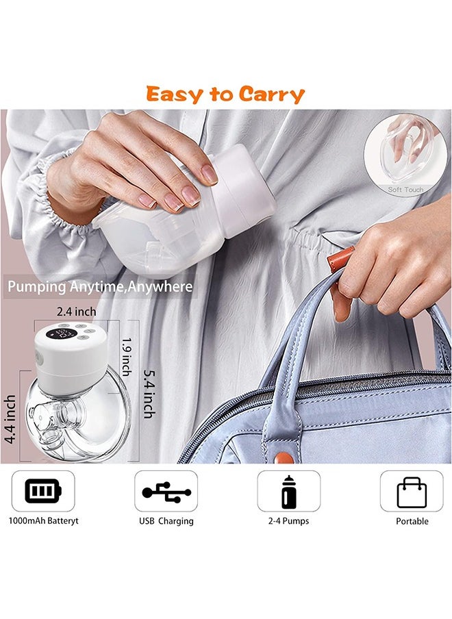 BLOOMING TIME Portable Hands-Free Electric Breast Pump With LCD Display, White  - Image 5