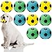Sumind 9 Pcs Latex Squeaky Dog Toys 276 inch Soccer Ball Interactive Fetch Toys Soft Football Puppy Chew Balls for Small Medium and Large DogsYellow Blue Green - Image 3