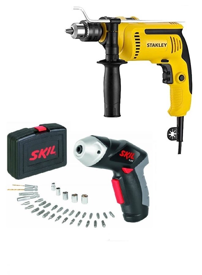 ستانلي مثقاب مطرقة ستانلي SDH700 مقاس 13 مم، 700 واط، مع مفك براغي سكييل و35 ملحقًا - Image 1