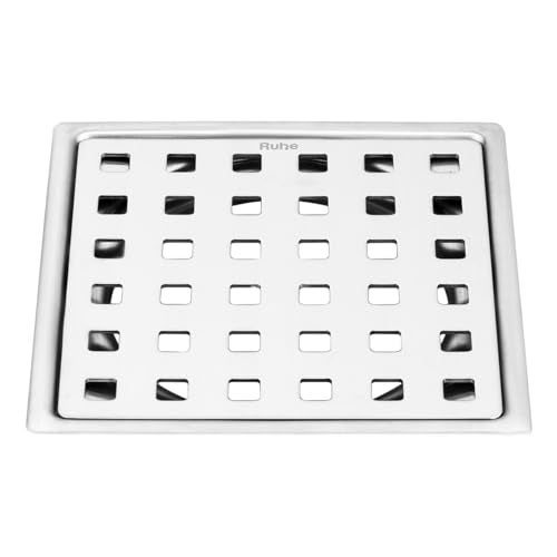 Ruhe® Naptune Flat Cut Square Floor Drain 5 Inch | Jali for Bathroom and Kitchen Floors, Waste Water Drain Jali | Premium Stainless Steel Floor Drain 5 x 5 inches - Image 5