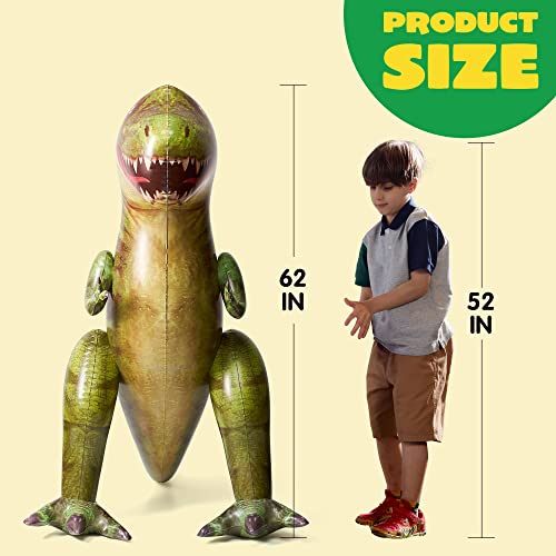 JOYIN 62” Giant T-Rex Dinosaur Inflatable for Party Decorations, Birthday Party Gift for Kids and Adults, Dinosaur Pool Toys (Over 5Ft. Tall) - Image 4