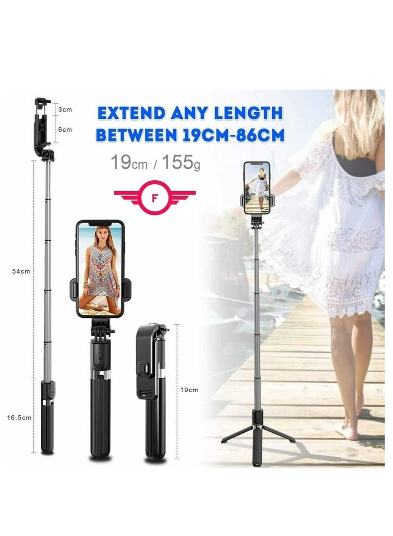 3 in 1 Extendable Selfie Stick Tripod, Selfie Stick For Phone with Bluetooth Wireless Remote Phone Holder for iPhone 12 /iPhone 11/pro, Samsung Galaxy S10/S9 Plus/S8/Note8 - Image 2