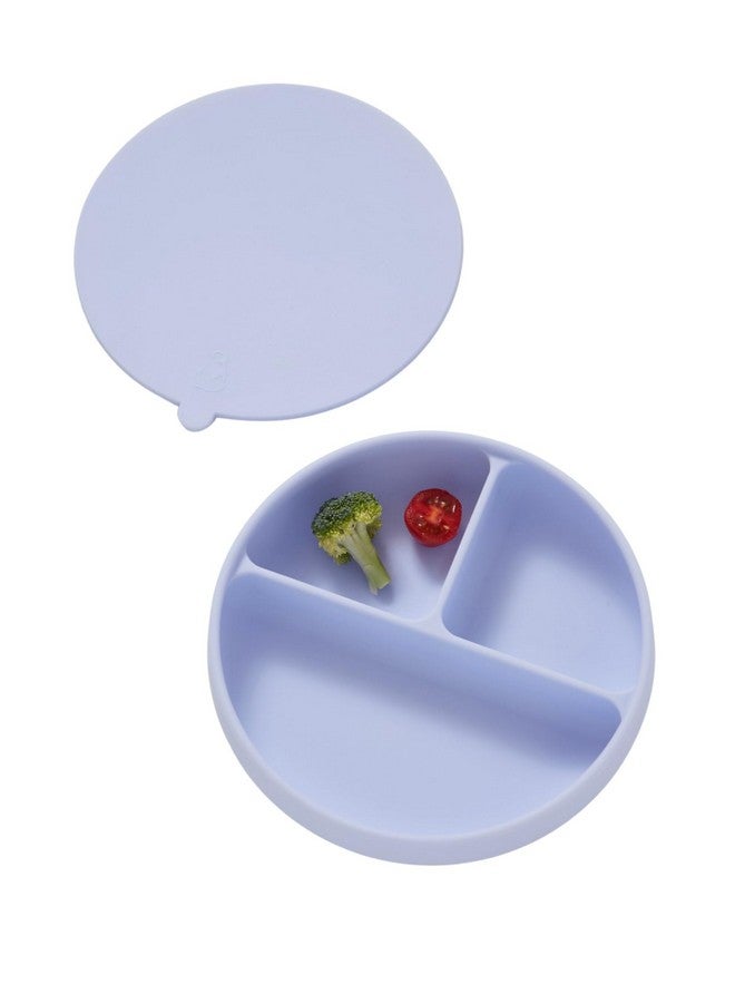 Konny طبق سيليكون كونى EASYFEED مع غطاء (1-4 سنوات) طبق مص suction مقسم 3 أجزاء لوازم الفطام بالاعتماد على الذات للأطفال أدوات تدريب التغذية لوازم التغذية (أزرق لافندر) - Image 1