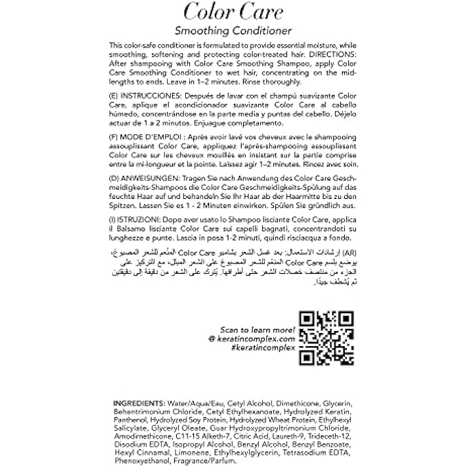 KERATIN COMPLEX COLOR CARE SMOOTHING CONDITIONER (13.5 OZ.) - Image 3