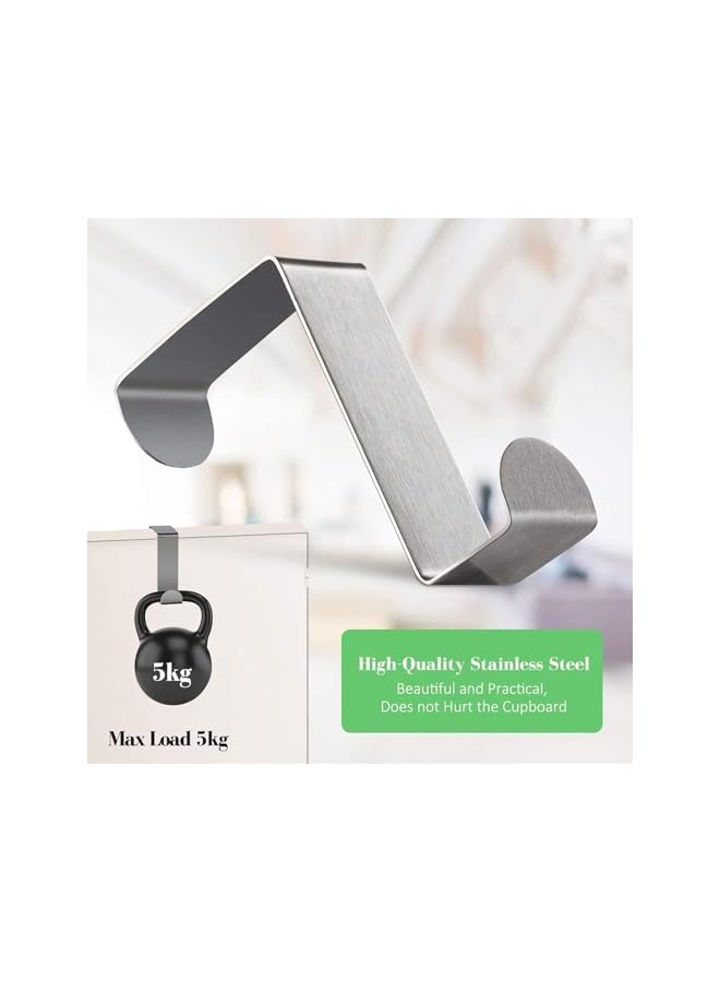 promass Over the Door Hooks, 10 Pack Z-shaped Large Stainless Steel Back Door Hangers, Sturdy Reversible Kitchen Towel Closet Door Hook Organizer for Bedroom and Office Kitchen, Bathroom - Image 5