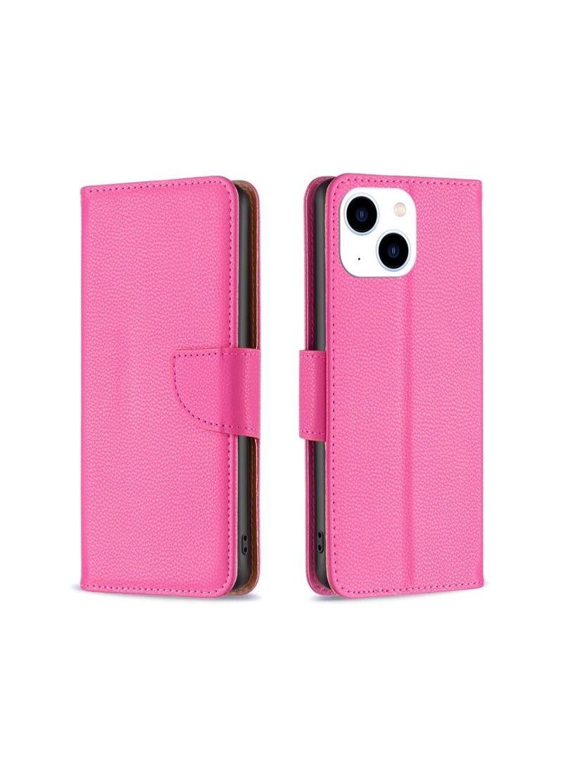 vesus For iPhone 15 Litchi Texture Pure Color Flip Leather Phone Case