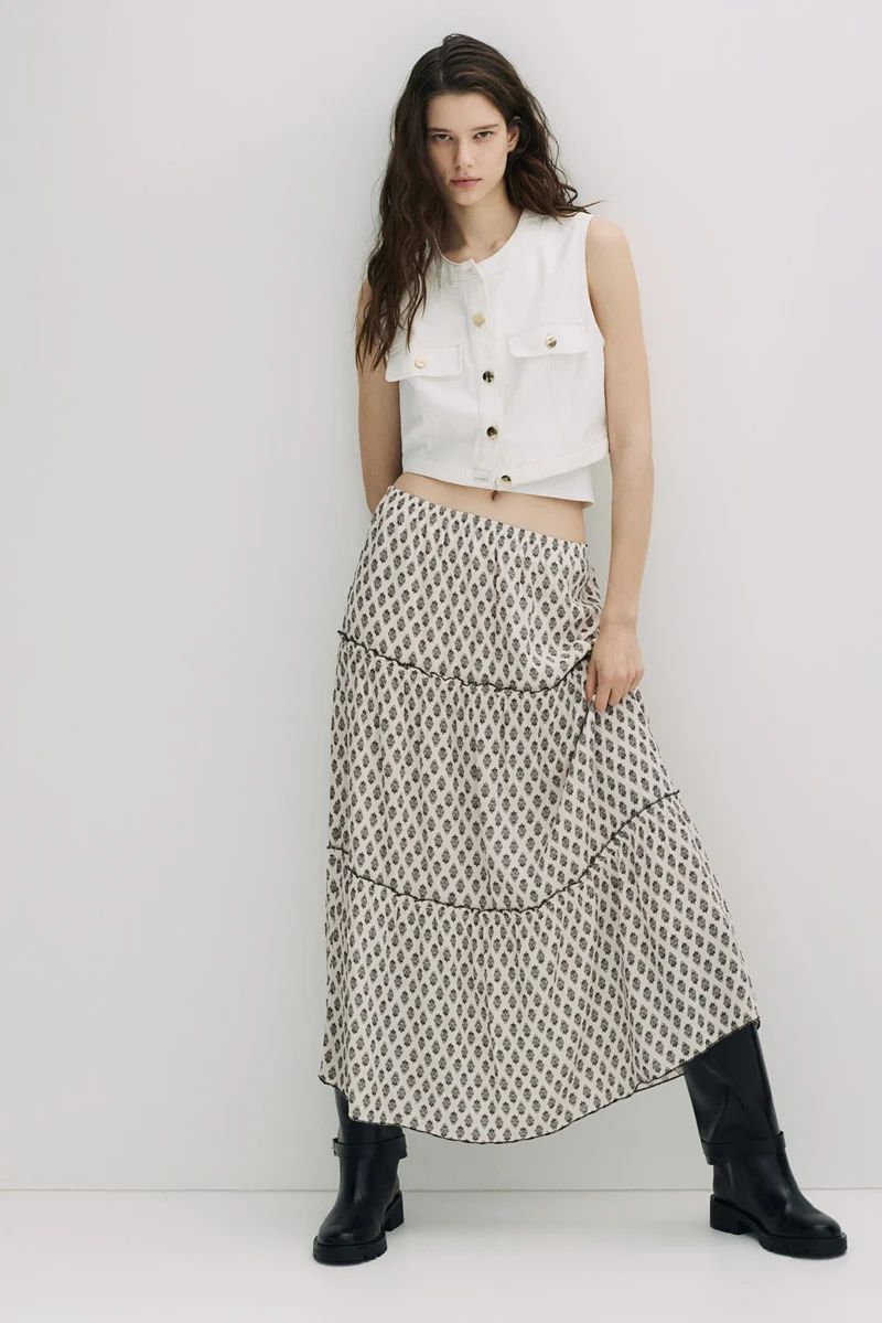 H&M Crinkled maxi skirt