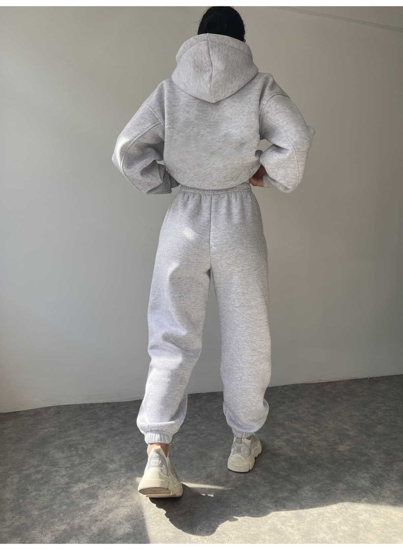 NIBEMINENT Casual Hoodies Tops Women Autumn 2 Piece Sets Outfits Autumn Clothing Thickened Long-sleeved Pullovers Pockets Trousers - Image 3