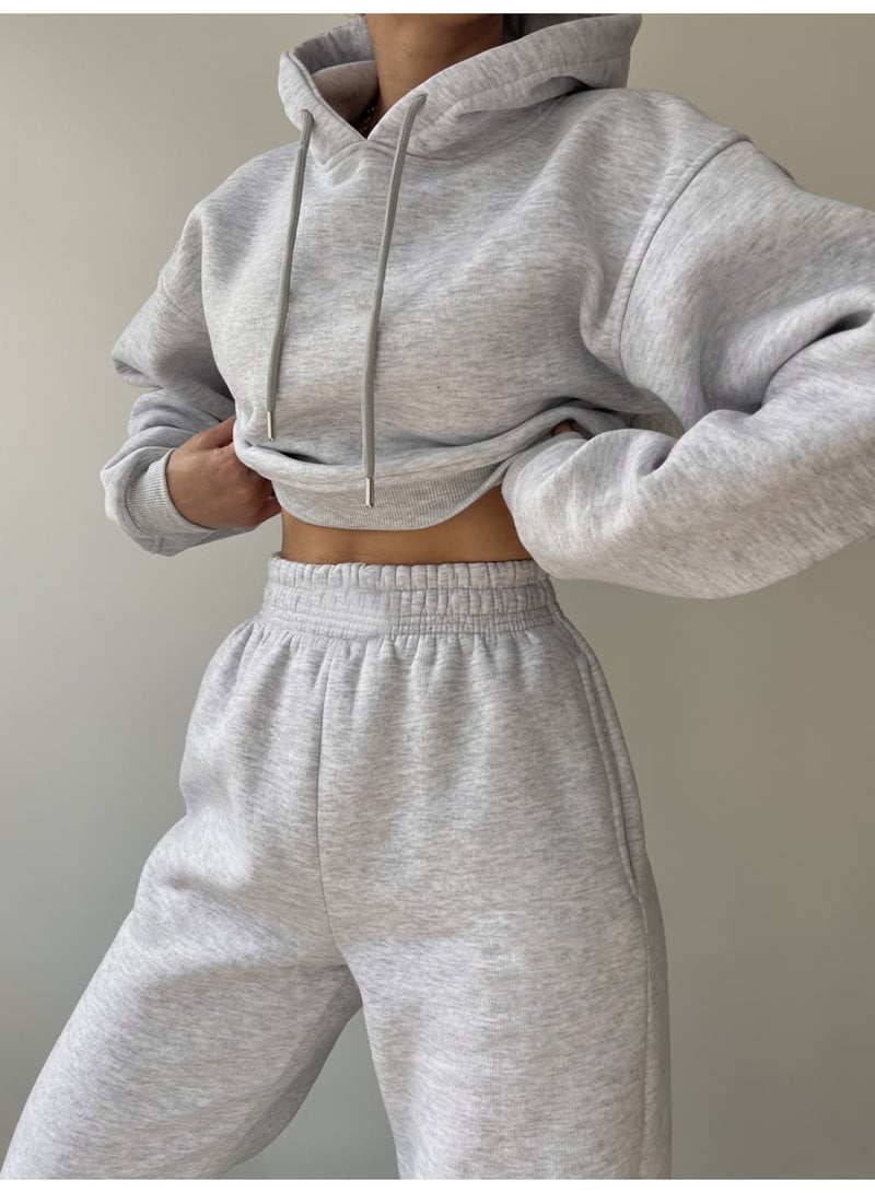 NIBEMINENT Casual Hoodies Tops Women Autumn 2 Piece Sets Outfits Autumn Clothing Thickened Long-sleeved Pullovers Pockets Trousers - Image 2