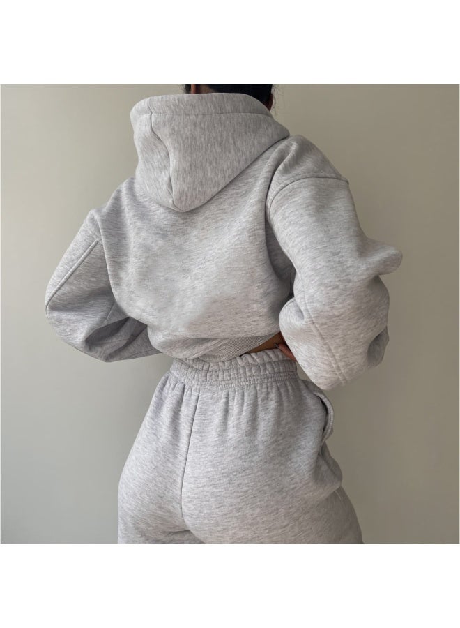 NIBEMINENT Casual Hoodies Tops Women Autumn 2 Piece Sets Outfits Autumn Clothing Thickened Long-sleeved Pullovers Pockets Trousers - Image 1