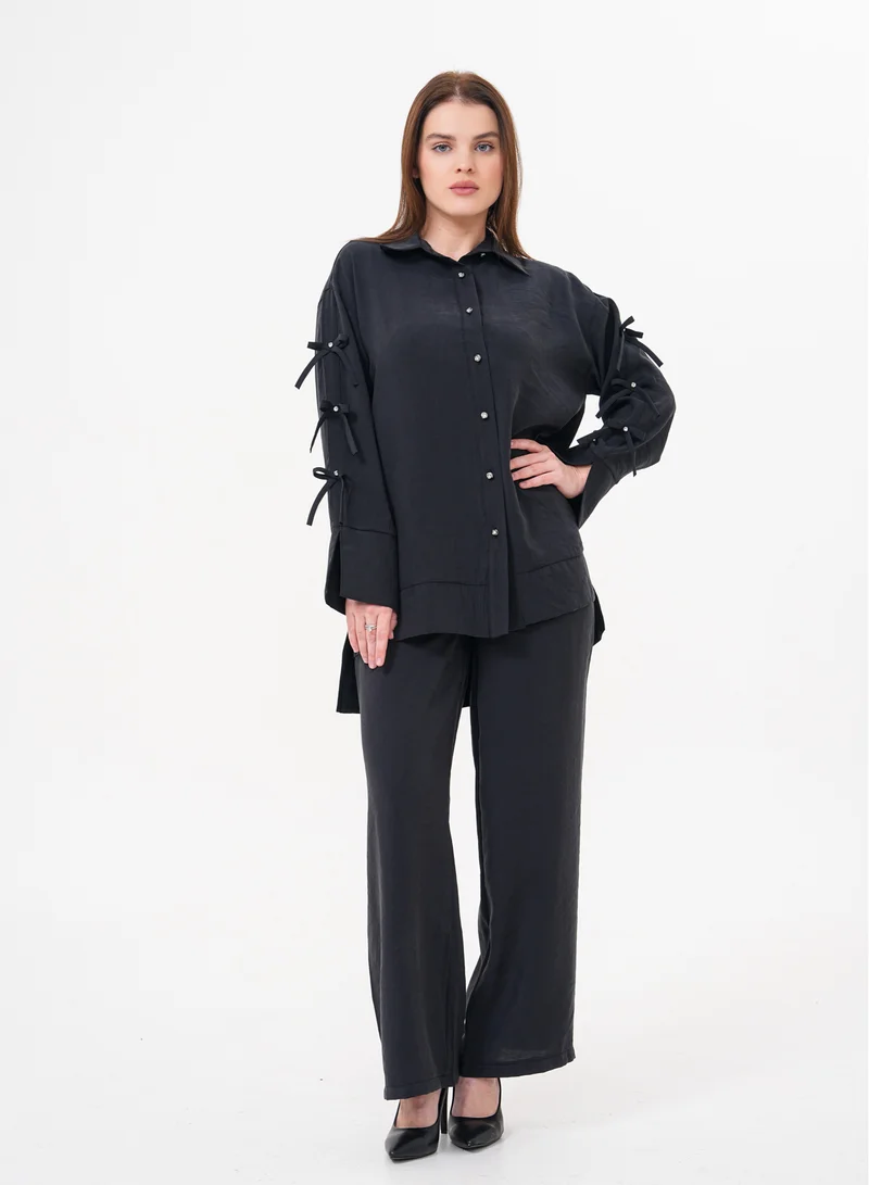 Tie-Sleeve Two-Piece Set