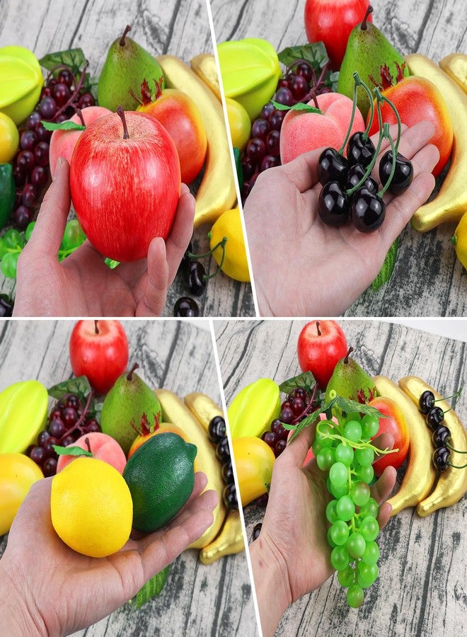 Lorigun 15 Pcs Fake Fruits Pack, Artificial Fruits for Decoration Home Kitchen Realistic Faux Fruit Chirstmas Table Centerpieces, Fake Fruit Display Props for Photoshoot, Artificial Apples Lemons - Image 3