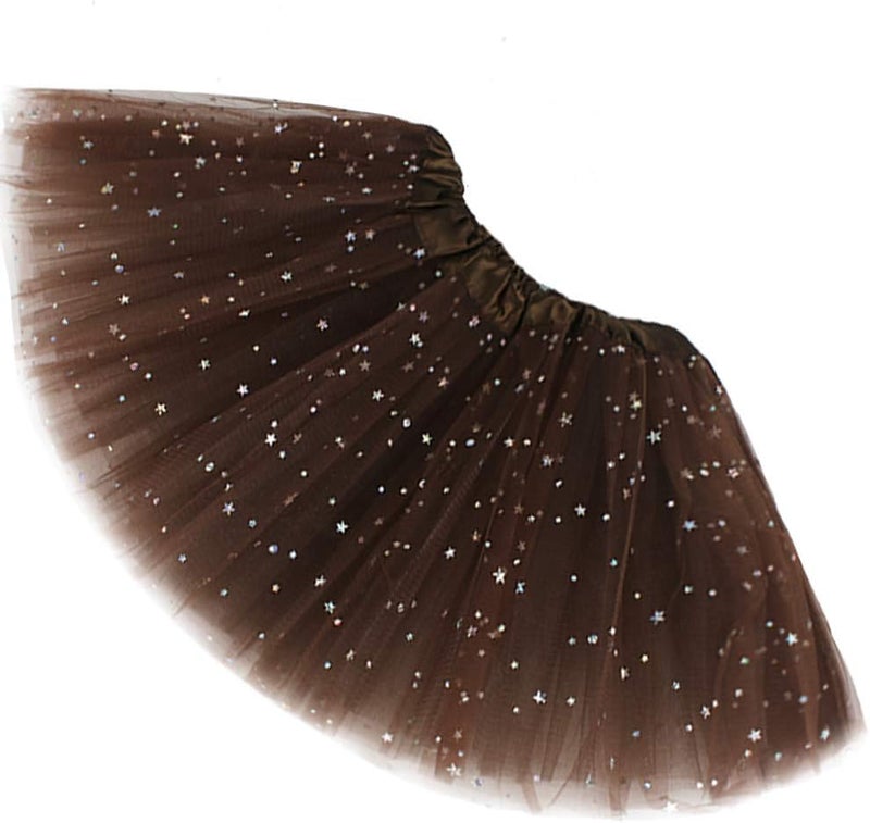Girls Sparkle Tutus Princess Ballet Dance Layered Tulle Tutu Skirts,2-8T