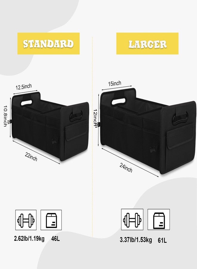 JiatuA Car Trunk Organizer, Car Organizers and Storage Collapsible Multi Compartment Container Box, Adjustable Car Accessories for SUV Sedan Truck, Standard Size, Black - Image 5