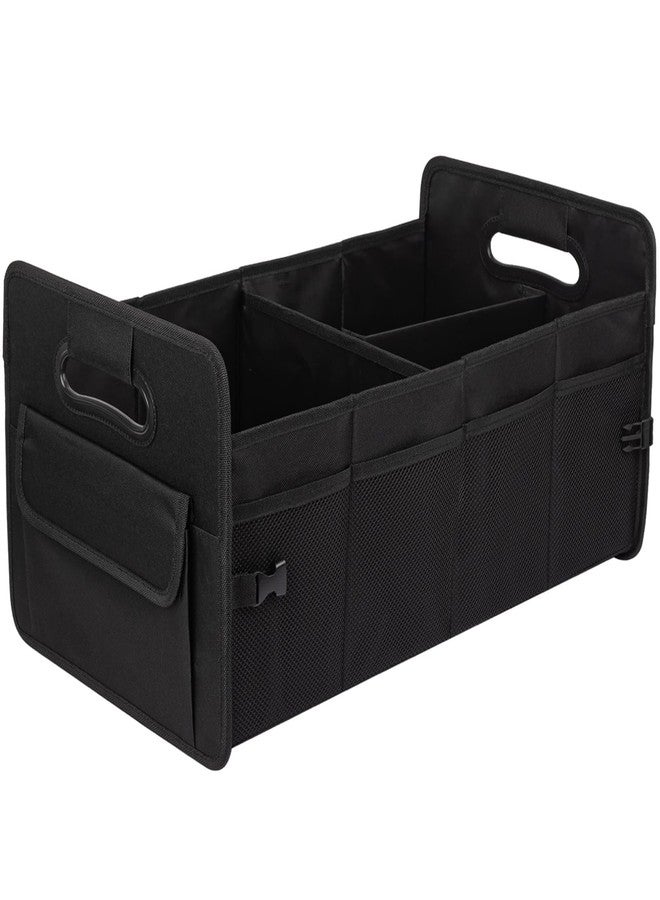 JiatuA Car Trunk Organizer, Car Organizers and Storage Collapsible Multi Compartment Container Box, Adjustable Car Accessories for SUV Sedan Truck, Standard Size, Black - Image 1