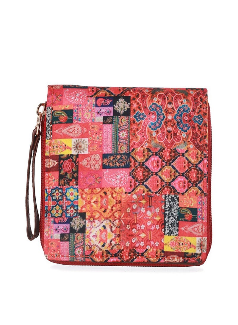 Priyaasi Women Ethnic Motifs Printed Zip Around Wallet with SIM Card Holder  - Image 3