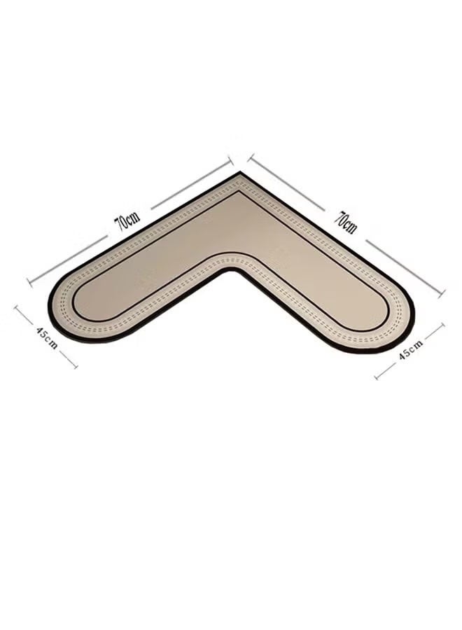 Aikenn Aikenn L-Shape Diatom Mud Floor Mat Kitchen Floor Mats Rugs Cushion Floor Carpet Waterproof Oil Resistant Soft and Absorbent Bath Rugs Non-Slip Quick Drying Floor Bath Tub Mat For Kitchen Floor Office Sink Laundry 70×70CM  - Image 2