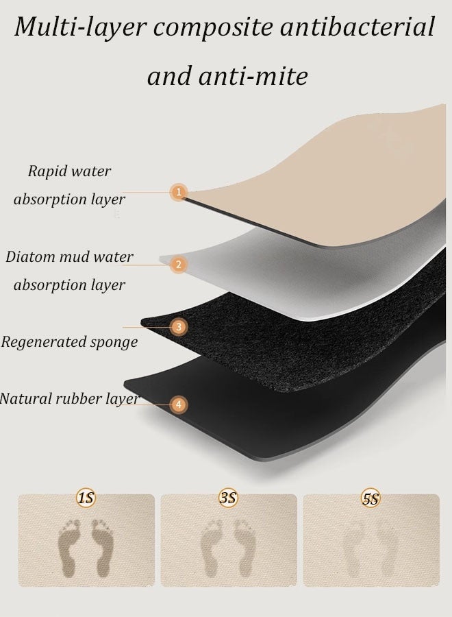 Aikenn Aikenn L-Shape Diatom Mud Floor Mat Kitchen Floor Mats Rugs Cushion Floor Carpet Waterproof Oil Resistant Soft and Absorbent Bath Rugs Non-Slip Quick Drying Floor Bath Tub Mat For Kitchen Floor Office Sink Laundry 70×70CM  - Image 5