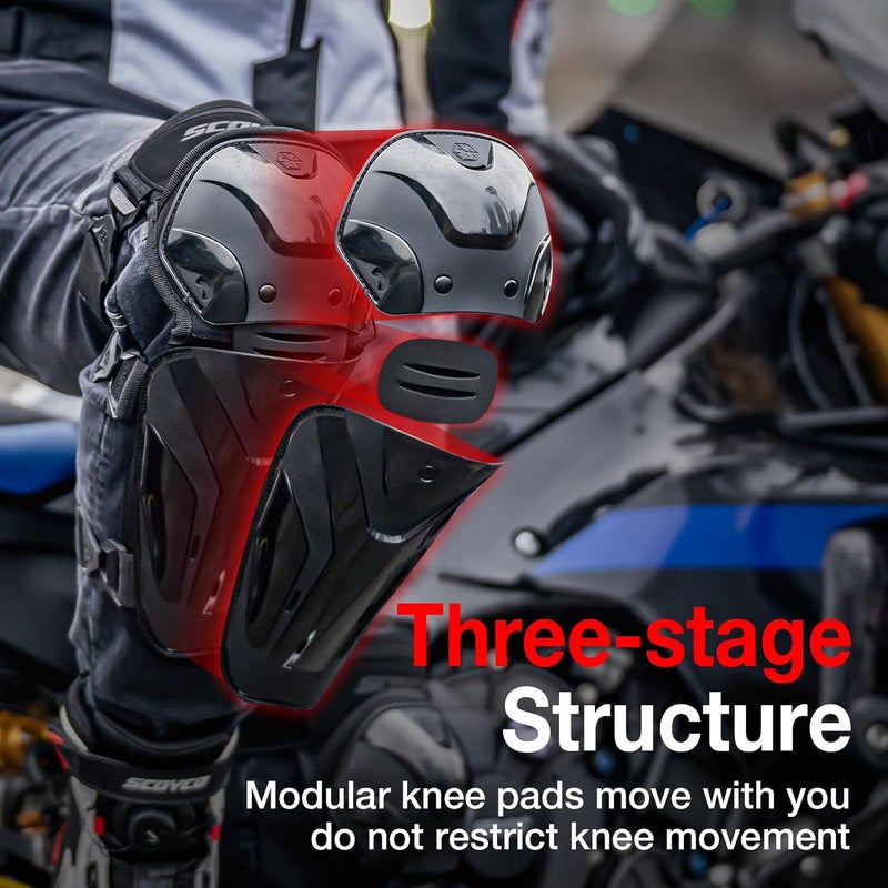 Scoyco Adjustable Motorcycle Knee Guards - Image 4