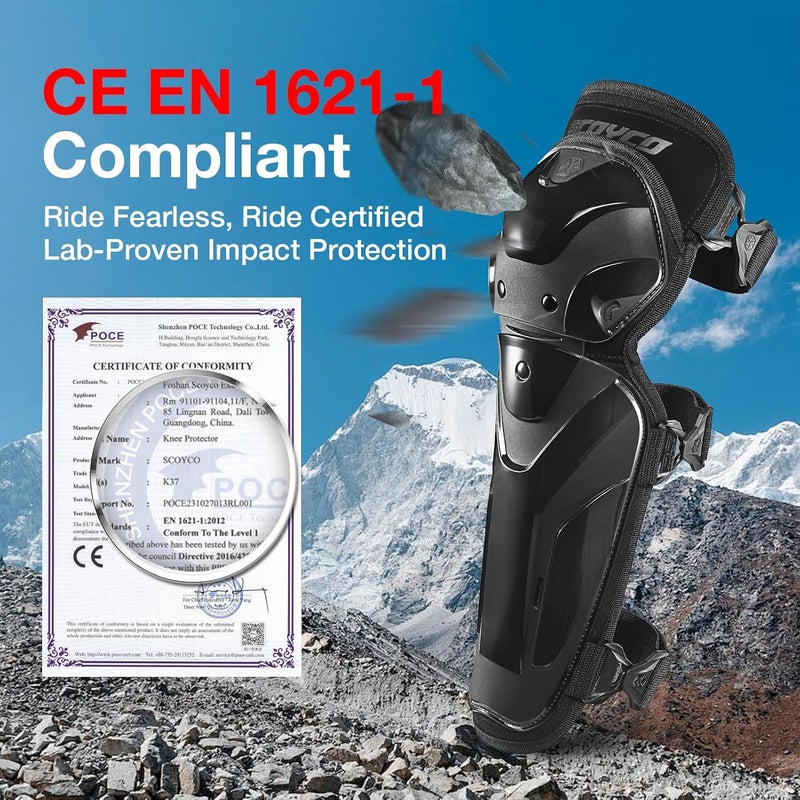 Scoyco Adjustable Motorcycle Knee Guards - Image 2