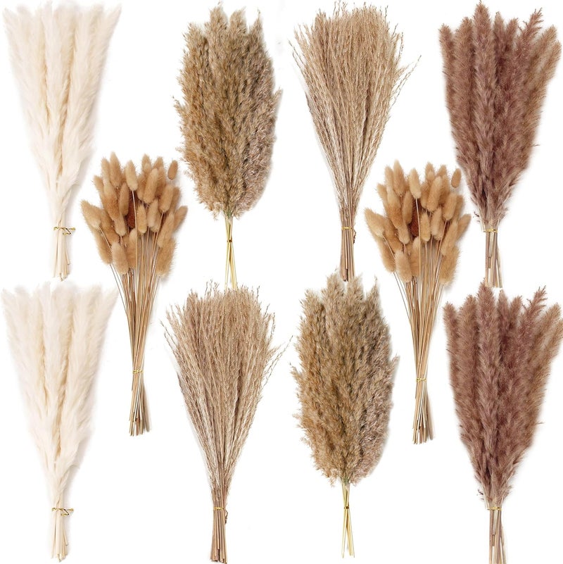 ANPROOR 220 PCS Dried Flower Bouquet – Pampas Grass, Floral Decor for Home, Wedding, and Boho Style | Perfect for Vases, Fall, Spring, Summer, and Winter Arrangements - Image 1