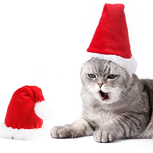 Wiz BBQT Adjustable 3D Christmas Santa Hat for Dogs Cats Small - Image 1