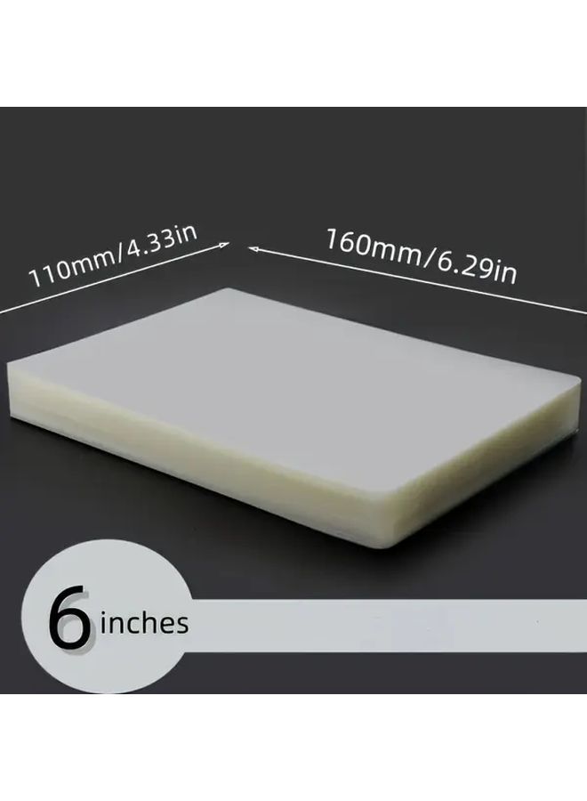 200 Pack 6 Inch Laminating Film Set High Quality Rubber Adhesive Strong Viscosity No Foaming Air Tight Seal Transparent Protective Cover For Photos Documents And Certificates - Image 3