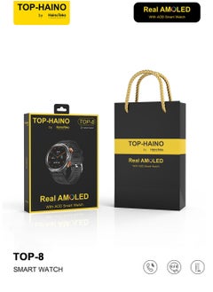 Haino Teko TOP 8 Real AMOLED Display with AOD Smart Watch 3 Pair Straps Wireless Charger for Gents  - Image 2