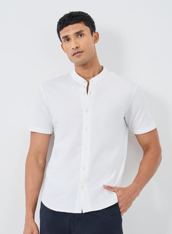 Styli Regular Fit Cotton Knit Short Sleeve Shirt - Image 1