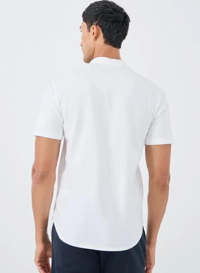 Styli Regular Fit Cotton Knit Short Sleeve Shirt