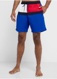 Long Drawstring Swim Trunks