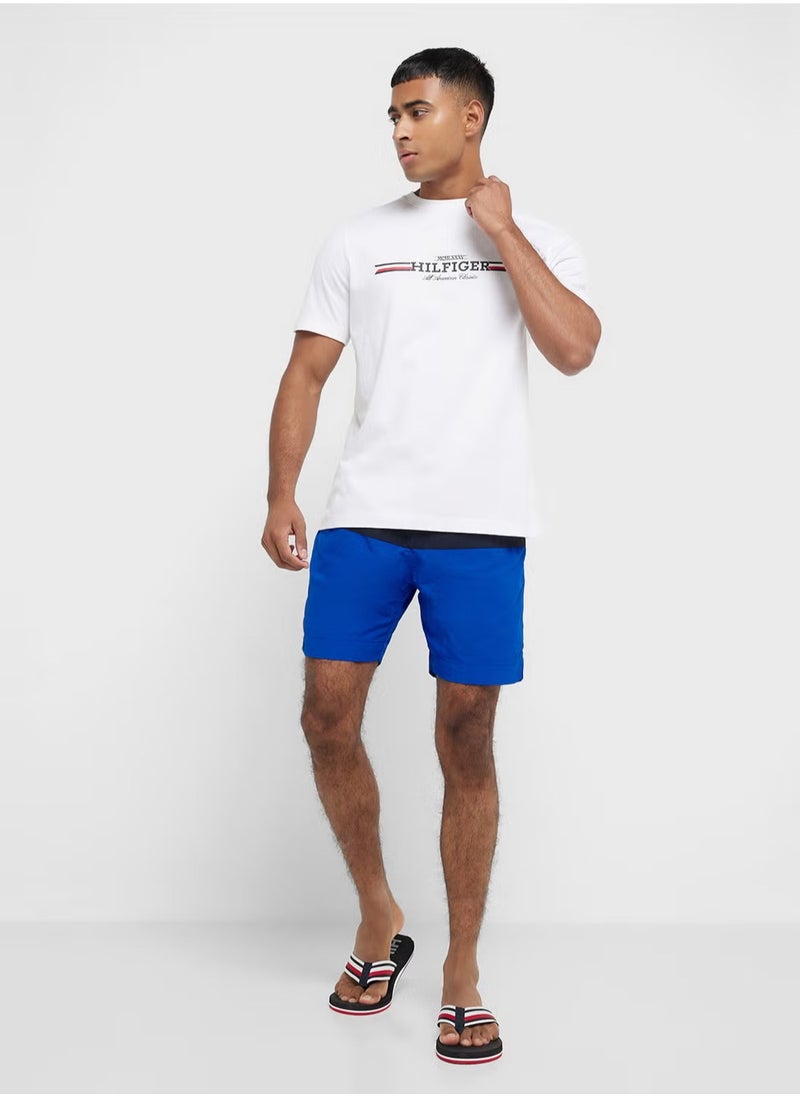 TOMMY HILFIGER - Long Drawstring Swim Trunks - Image 1