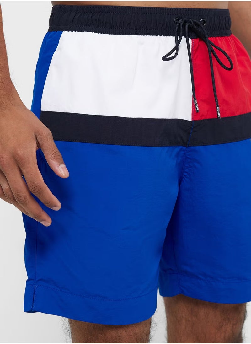 TOMMY HILFIGER - Long Drawstring Swim Trunks - Image 1