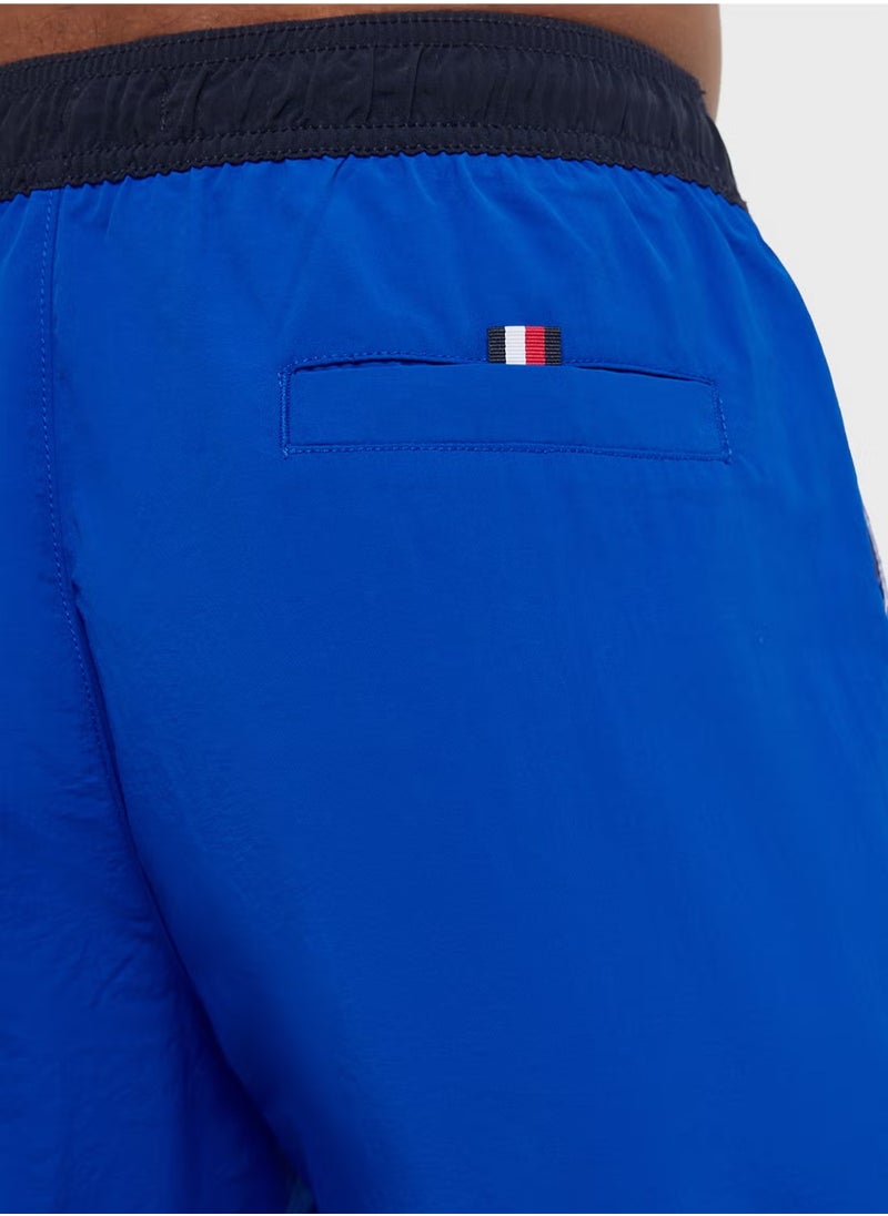 TOMMY HILFIGER - Long Drawstring Swim Trunks - Image 1