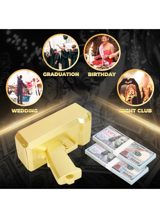 Meetion Make It Rain Toy Money Gun With 100pcs Notes That Shoot Money Paper Playing Spary Cash Gun Fake Gun Party Supplies - Image 5