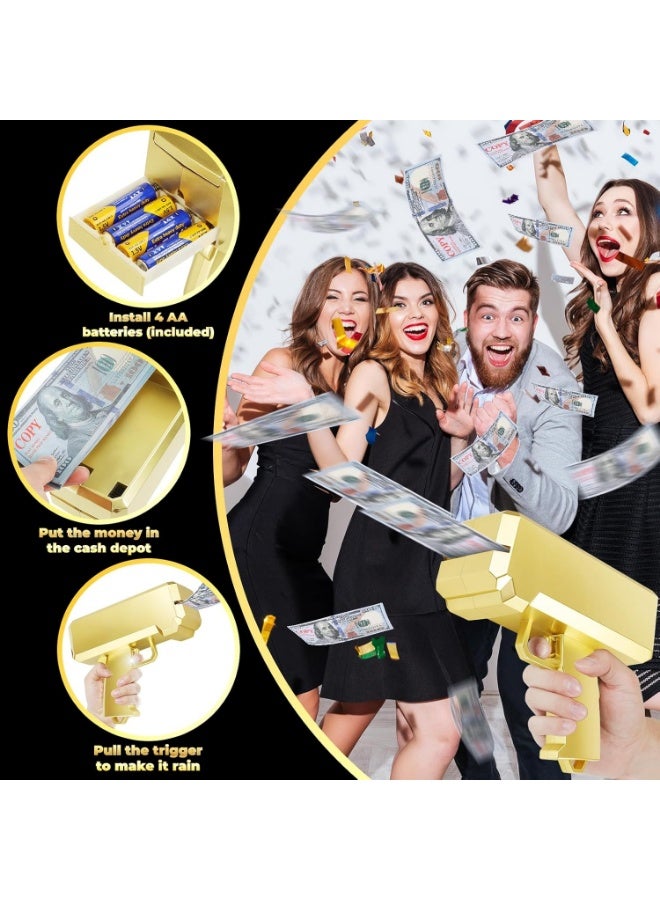 Meetion Make It Rain Toy Money Gun With 100pcs Notes That Shoot Money Paper Playing Spary Cash Gun Fake Gun Party Supplies - Image 2