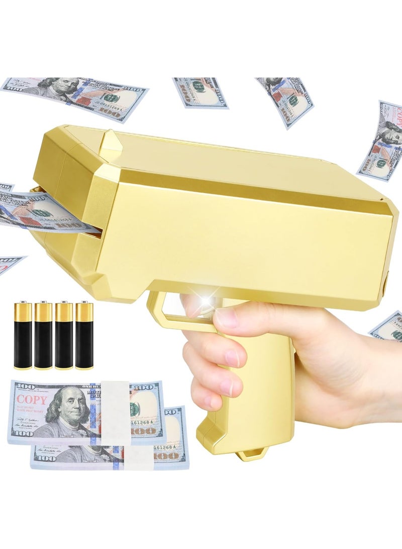 Meetion Make It Rain Toy Money Gun With 100pcs Notes That Shoot Money Paper Playing Spary Cash Gun Fake Gun Party Supplies - Image 1