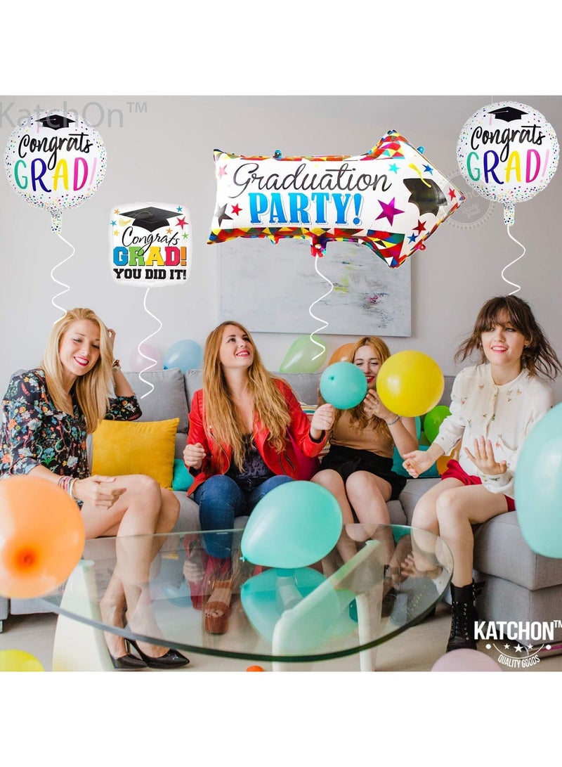 KatchOn, Kindergarten Graduation Balloons - 20 Inch, Pack of 4 | Congrats Grad Balloon, Kindergarten Graduation Decorations Class of 2025 | Graduation Foil Balloons, Graduation Balloons Class of 2025