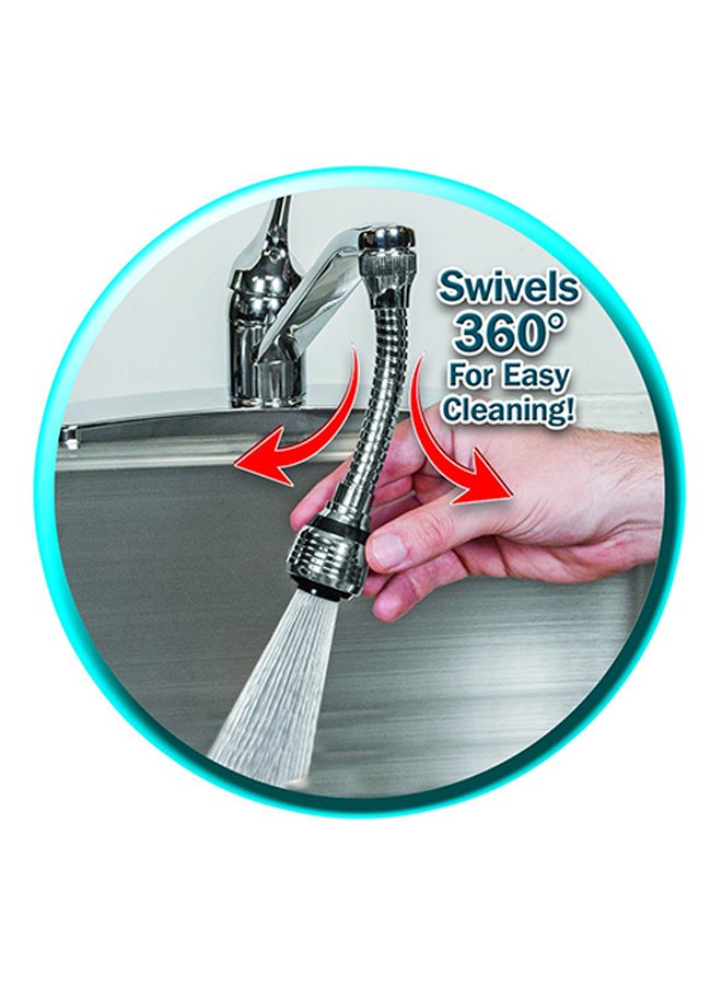 Turbo Flex 360 Instant Hands Free Faucet Swivel Spray Sink Hose Silver 6inch - Image 3