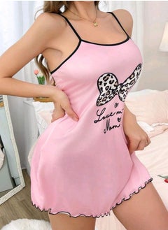 Shein Women's Leopard Print Bow Sleeveless Nightdress  - Image 2