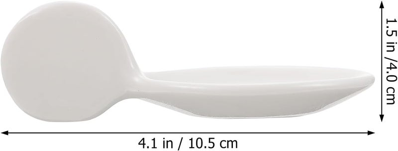 SMASOLO Ceramic Caviar Spoon Creative Saucer Spoon with Chopstick Holder Pure White Porcelain Tableware for Gourmet Serving and Home Dining - Image 2