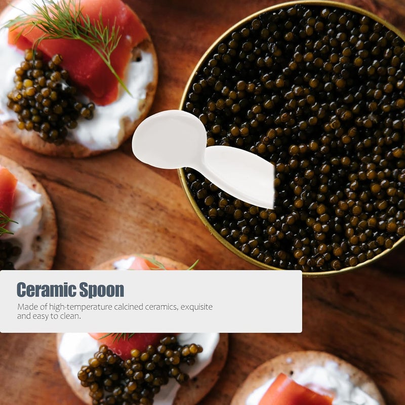 SMASOLO Ceramic Caviar Spoon Creative Saucer Spoon with Chopstick Holder Pure White Porcelain Tableware for Gourmet Serving and Home Dining - Image 4