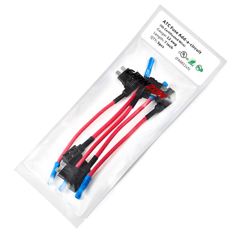 Chanzon 5pcs 12AWG Add-a-Circuit Fuse Tap Adapter - Image 4