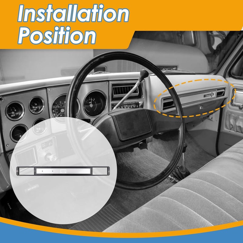 KITONLA Dash AC Vent Plate Brushed Air Condition Cover for 1973-1980 Chevrolet GMC C10 Truck Blazer Sub - Image 5