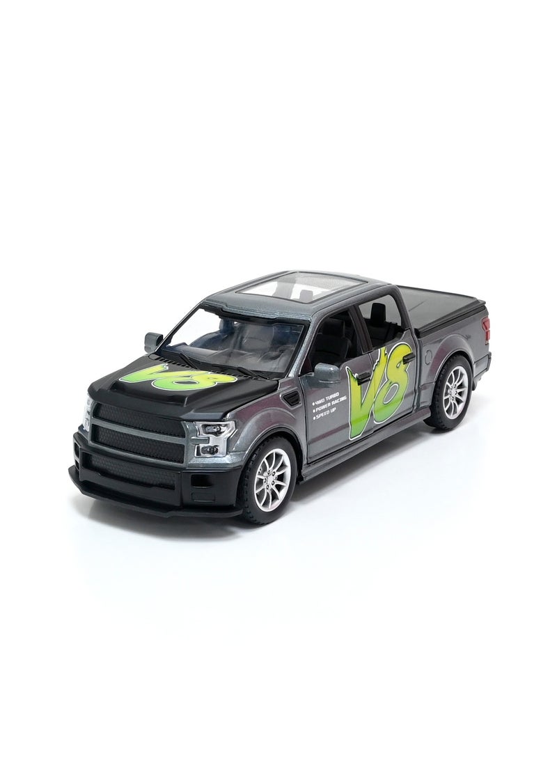 Toyland - 1/22 Scale Simulation Alloy Track Sports Miniature Model Diecast Metal Pull Back Action Car Toy with Light Sound and Openable Doors Hood Trunk - Image 1
