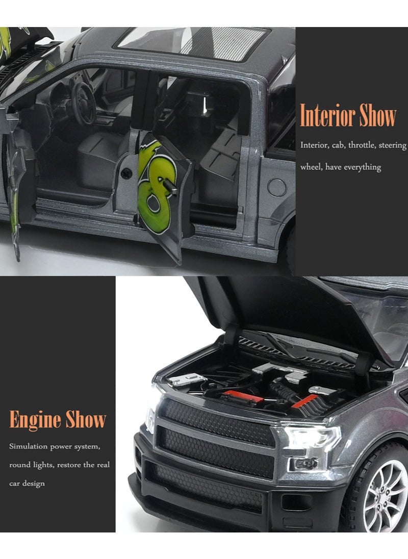Toyland - 1/22 Scale Simulation Alloy Track Sports Miniature Model Diecast Metal Pull Back Action Car Toy with Light Sound and Openable Doors Hood Trunk - Image 1