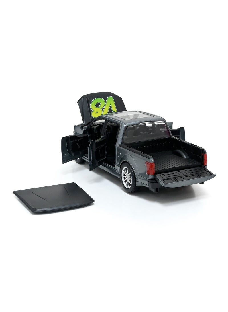 Toyland - 1/22 Scale Simulation Alloy Track Sports Miniature Model Diecast Metal Pull Back Action Car Toy with Light Sound and Openable Doors Hood Trunk - Image 1